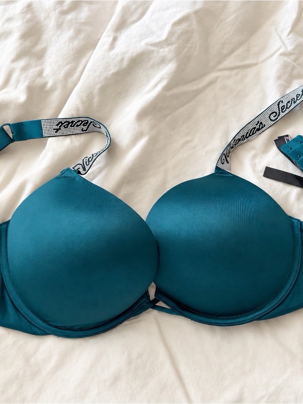Victoria's Secret Teal Molded Push-Up Bra with Branded Straps